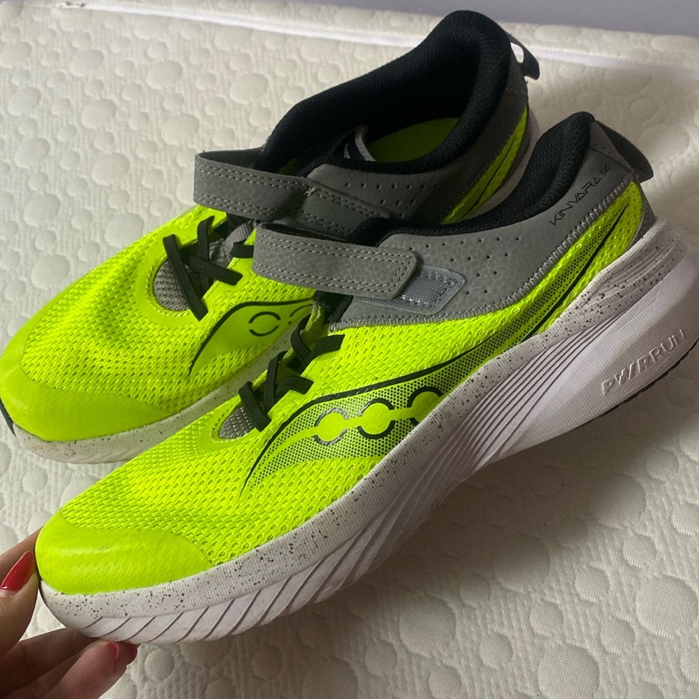Barely worn Sauconys Velcro strap running